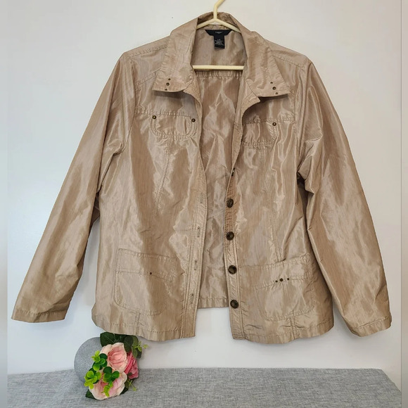 Vintage Haggar Beige Summer Jacket For Women's Size L‎ - Picture 1 of 4
